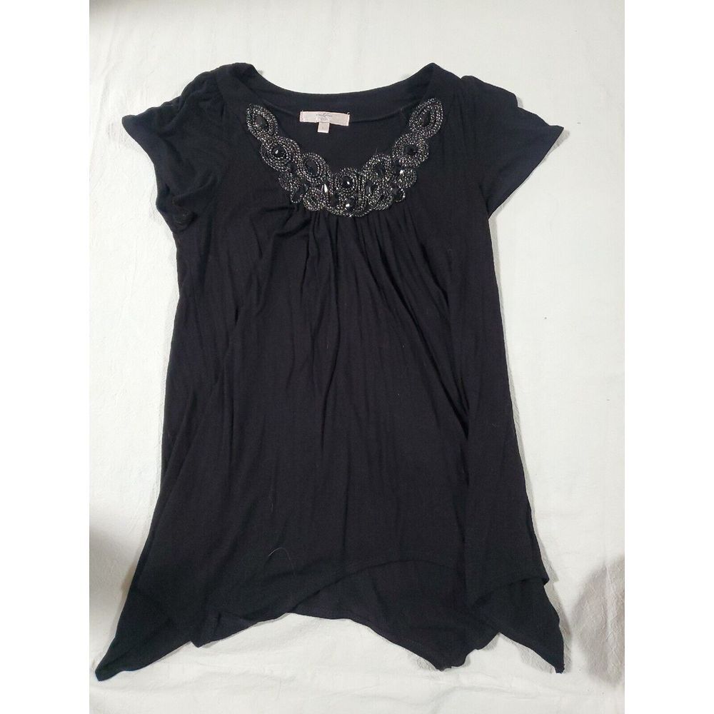 Moa‎ Moa Girls Black Embellished Shirt Large